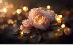 Fantasy,Rose,,Light,Blurred,Bokeh.,Romantic,Evening,Atmosphere,,Rose,Garden,