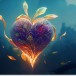 Heart,Silhouette,With,Magic,Flowers.,Fantasy,Heart.,3d,Illustration.