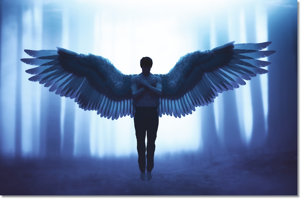 An,Angel,In,Mystic,Forest,3d,Illustration